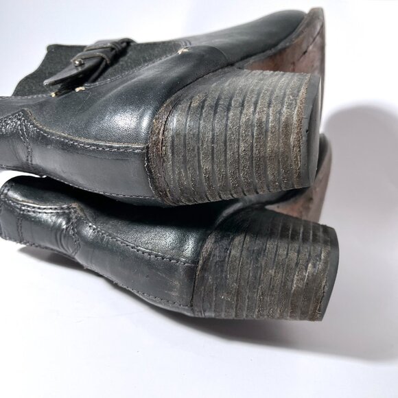 RAG & BONE Durham Black Leather Stretch Chelsea Ankle Booties Boots - Picture 12 of 12